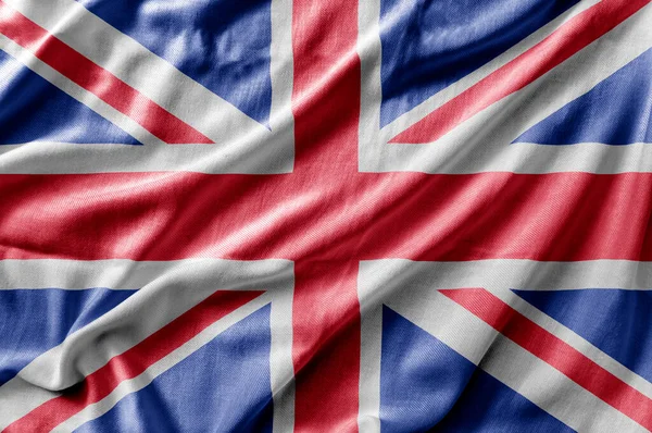 飘扬着大不列颠及北爱尔兰联合王国国旗 — 图库照片