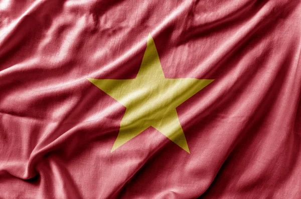 Waving Detailed National Country Flag Vietnam — Stock Photo, Image