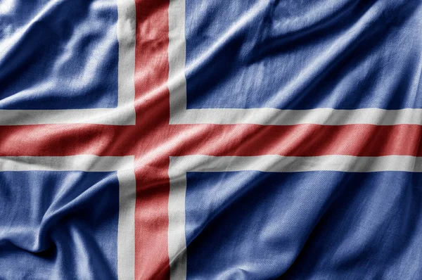 Ondeando Bandera Nacional Detallada Islandia — Foto de Stock