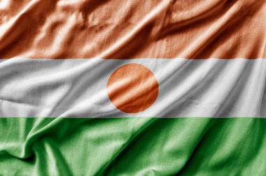 Nijer 'in ulusal bayrağını sallıyor.