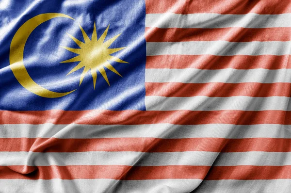 マレーシアの詳細な国旗を振る — ストック写真