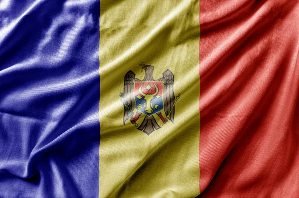 Waving Detailed National Country Flag Moldova — Stock Photo, Image