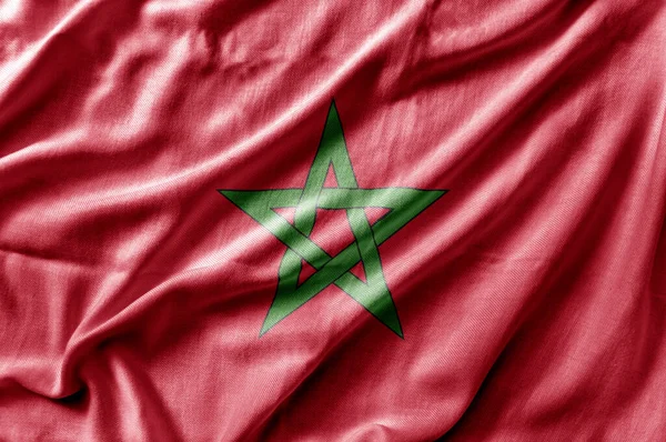 モロッコの詳細な国旗を振る — ストック写真