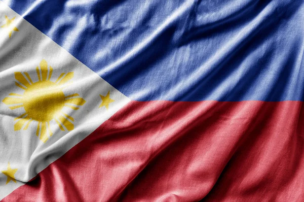 Acenando Bandeira Nacional Detalhada Filipinas — Fotografia de Stock