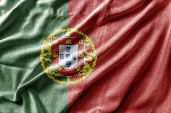 Acenando Bandeira Nacional Detalhada Portugal — Fotografia de Stock