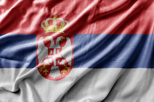 Ondeando Bandera Nacional Detallada Serbia — Foto de Stock