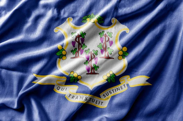 Agitant Drapeau National Américain Détaillé État Connecticut — Photo