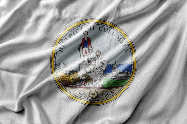 Waving Detailed National Country State Flag District Columbia Seal — Stock Photo, Image