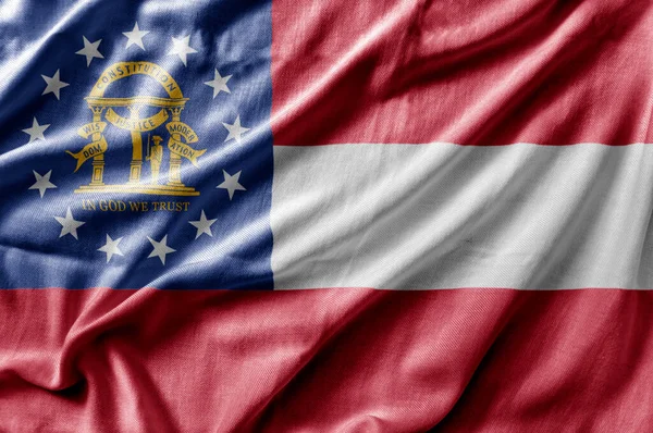 Flagge Des Bundesstaates Georgia Geschwenkt — Stockfoto