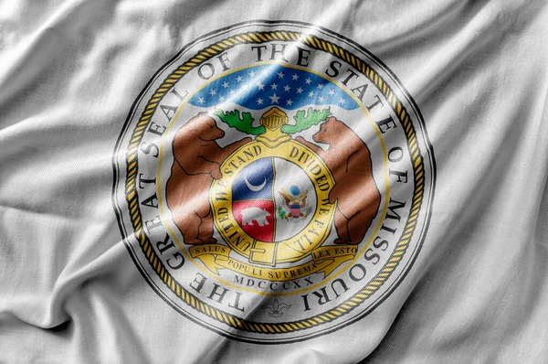 Waving Detailed National Country State Flag Missouri Seal — Stock Photo, Image