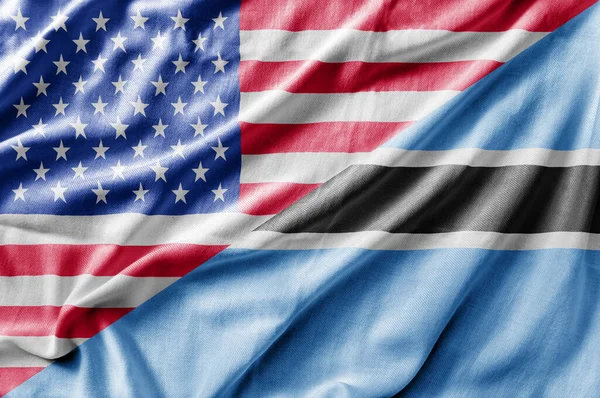 Bandera Mixta Estados Unidos Botswana Renderizado Tridimensional —  Fotos de Stock