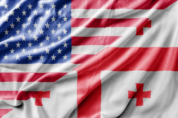Mixed USA and Georgia flag, three dimensional render
