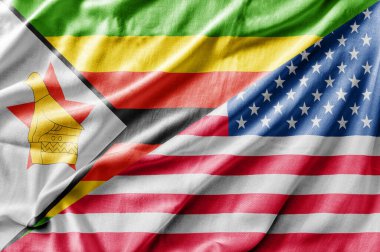 Karışık ABD ve Zimbabwe bayrağı, üç boyutlu görüntüleme
