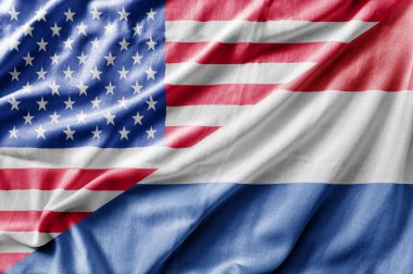 Karışık ABD ve Hollanda bayrağı, üç boyutlu görüntüleme