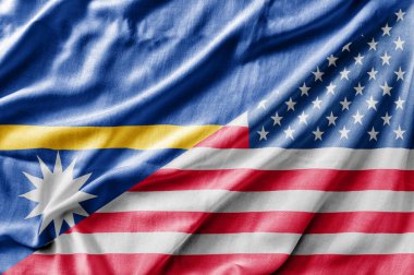 Karışık ABD ve Nauru bayrağı, üç boyutlu görüntüleme