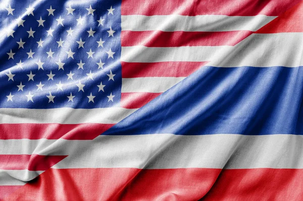 Bandera Mixta Estados Unidos Tailandia Renderizado Tridimensional —  Fotos de Stock