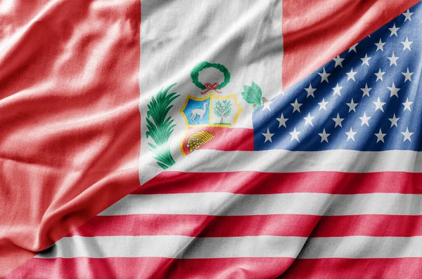 Vegyes Usa Peru Zászló Háromdimenziós Renderelés — Stock Fotó