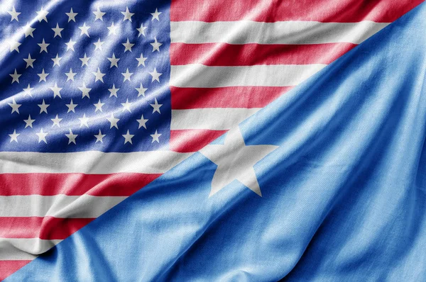 Bandera Mixta Estados Unidos Somalia Representación Tridimensional —  Fotos de Stock