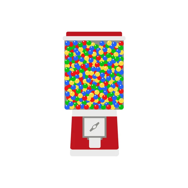 Distributeur Automatique Avec Bonbons Gommes Isolé Sur Fond Blanc Illustration — Image vectorielle