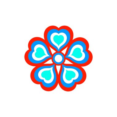 Çiçek simgesi. Beyaz arka plan üzerinde izole. Vektör çizim.