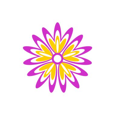 Çiçek simgesi. Beyaz arka plan üzerinde izole. Vektör çizim.