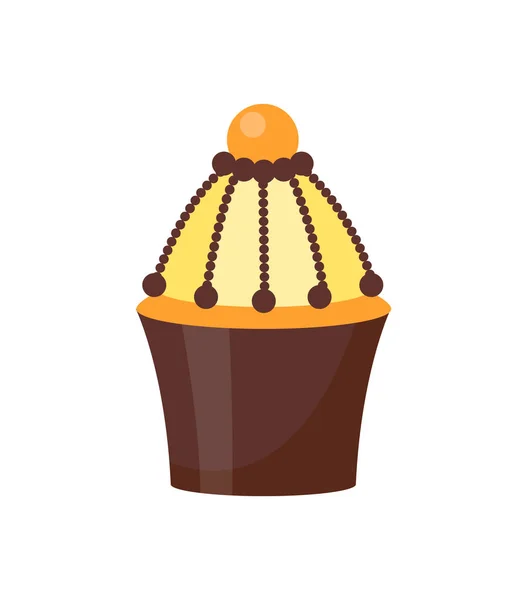 Cupcake Dessert Isolato Fondo Bianco Illustrazione Vettoriale — Vettoriale Stock