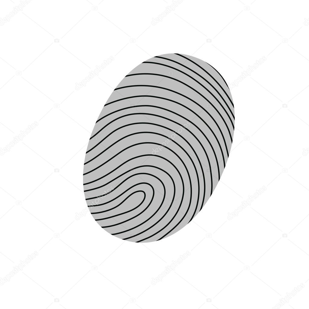 Fingerprint. Evidence. Isolated icon on white background. Vector illustration.