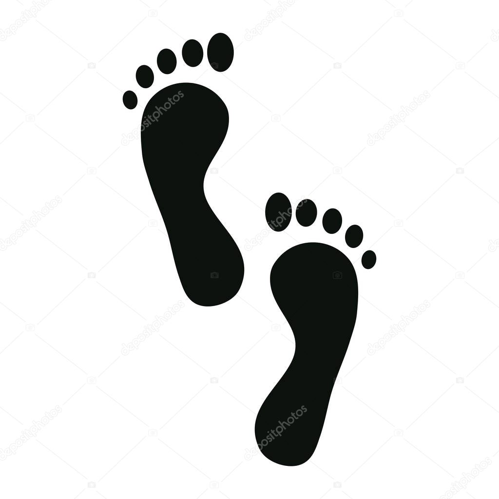Footprint. Isolated on white background. Vector illustration.