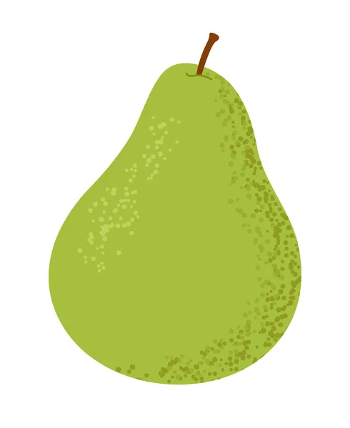 Green Pear Isolated White Background Flat Design Vector Illustration — Stock Vector