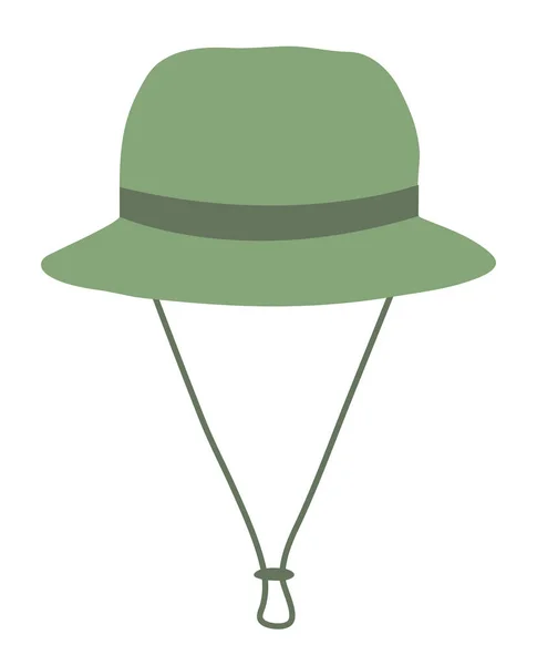 Πράσινο Καπέλο Ψαρά Παναμάς Απομονωμένο Λευκό Φόντο Εικονογράφηση Διανύσματος — Διανυσματικό Αρχείο