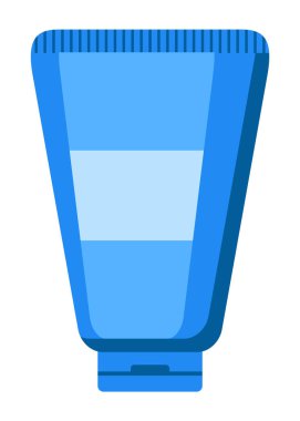 El kremi tüpü. Kozmetiklerle dikey ambalajlama. Beyaz bir arka planda izole edilmiş. Düz dizayn. Vektör illüstrasyonu.