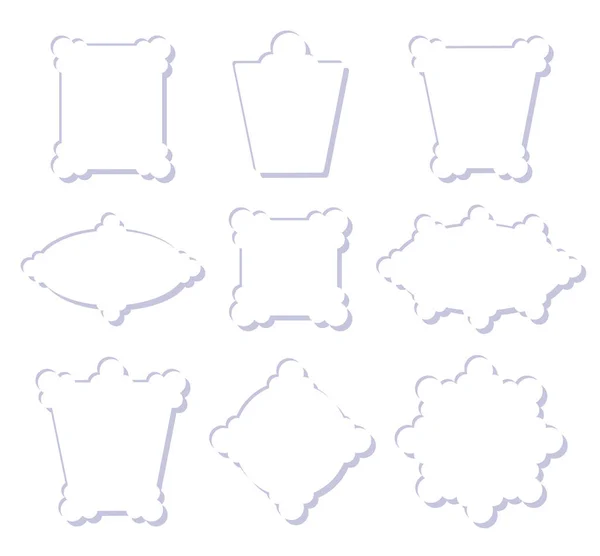 Ensemble Cadres Décoratifs Ajourés Isolé Sur Fond Blanc Illustration Vectorielle — Image vectorielle