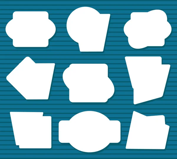 Ensemble Étiquettes Blanches Modèles Pour Cadres Bordures Vides Illustration Vectorielle — Image vectorielle