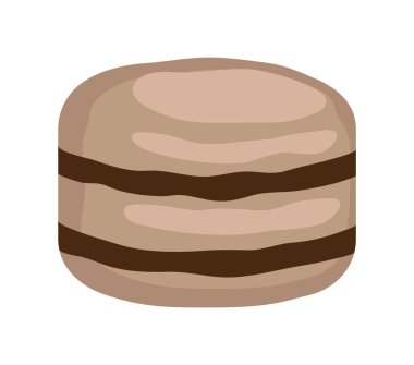 Çikolatalı pasta. Beyaz arka planda izole edilmiş. Vektör illüstrasyonu.