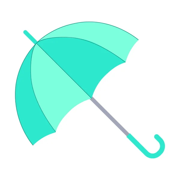 Blue Umbrella Flat Design Isolated Icon White Background Vector Illustration — Stock Vector