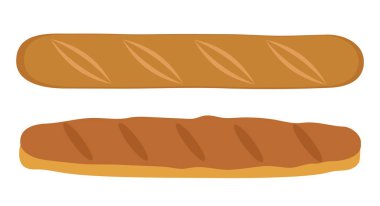 Ekmek ve ekmek. Beyaz bir arka planda izole edilmiş. Vektör illüstrasyonu.