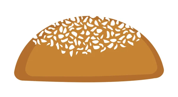 Bochenek Okrągłego Chleba Odizolowany Białym Tle Ilustracja Wektora — Wektor stockowy
