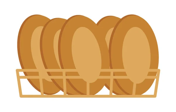 Süzme Peynirli Kekler Sepette Ekmek Var Beyaz Arka Planda Izole — Stok Vektör