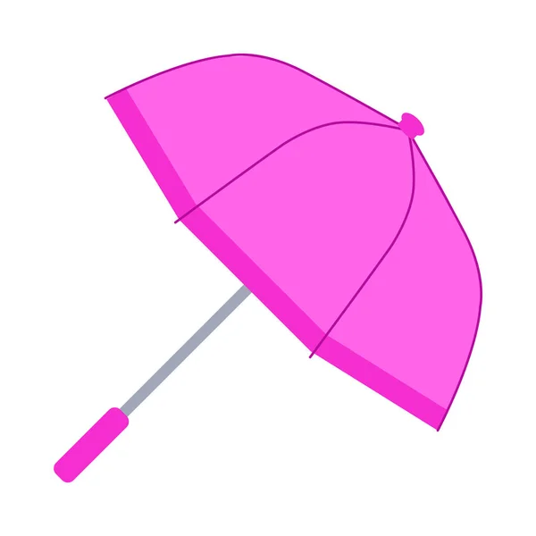 Pink Umbrella Flat Design Isolated Icon White Background Vector Illustration — Stock Vector