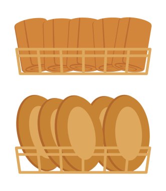 fırın ürünü beyaz arkaplan vektör illüstrasyonunda izole