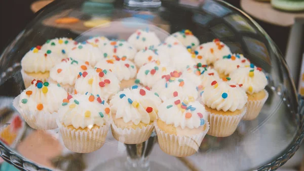  bir çocuk partisi, bir çocuk partisi pişirme, pişirme. Bademli kurabiye, sırlı zencefilli, renkli kek, kek hapları ile