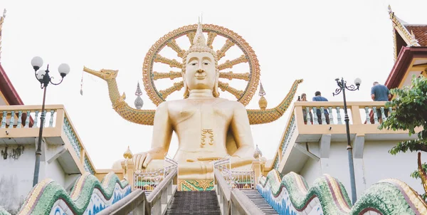 O templo de Wat Phra Yai e a estátua do Grande Buda vista geral — Fotografia de Stock