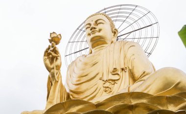 Dalat, Vietnam için büyük altın Buddha. 