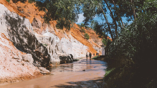 River and red sand cliffs of Mui Ne's Fairy Stream