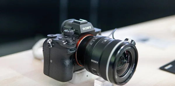 Kiev, Ucrânia - 28 de setembro de 2019: CEE 2019. Sony novos modelos de — Fotografia de Stock