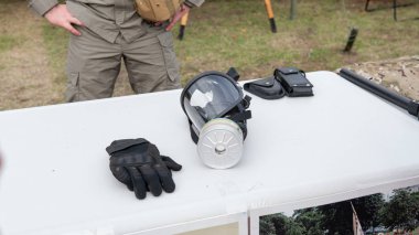 Kyiv, Ukrayna - 6 Ekim 2019: Kiev 'de askeri festival. Mili.