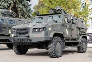 Kyiv, Ukrayna - 6 Ekim 2019: Kiev 'de askeri festival. Mili.
