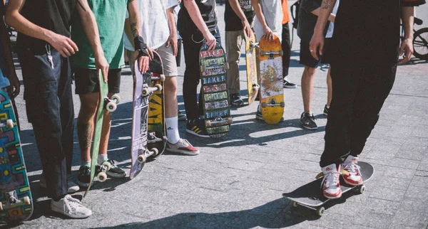 Internationale Skateboarddag Assemblage Van Schaatsers Het Centrale Plein Extreme Sporten — Stockfoto