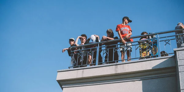 Giornata Internazionale Dello Skateboard Assemblea Dei Pattinatori Nella Piazza Principale — Foto Stock