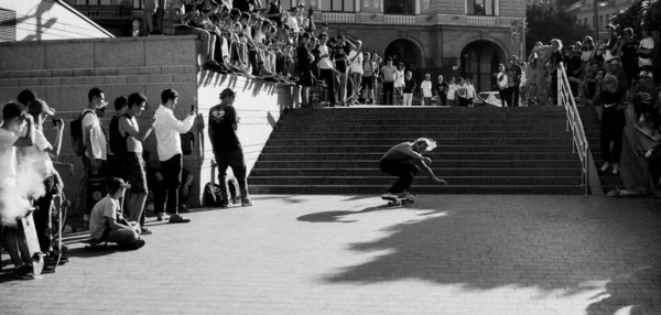 Giornata Internazionale Dello Skateboard Assemblea Dei Pattinatori Nella Piazza Principale — Foto Stock